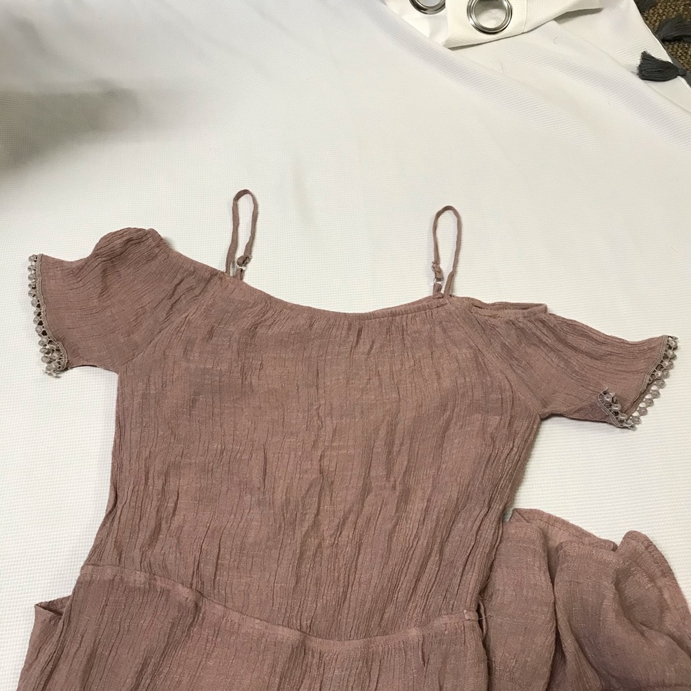 3/$30 Sale Bohemian Mauve Cold Shoulder Maxi Dress